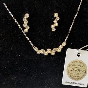Swarovski Silver Crystal Necklace and Earring Set
